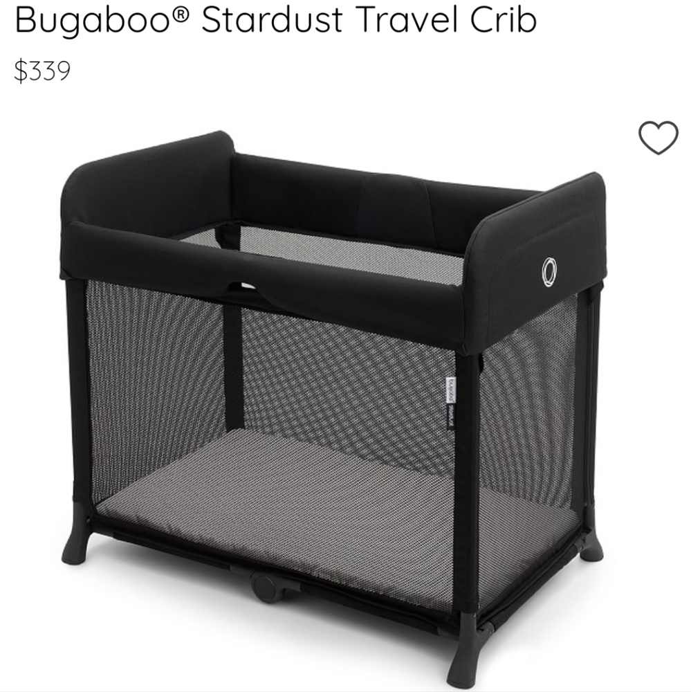 Bugaboo Stardust Travel Crib in Black Sold at Pottery Barn NWT